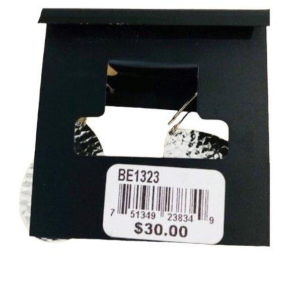 Lily Maris Hammered Silver Drop Earrings - Picture 4 of 4